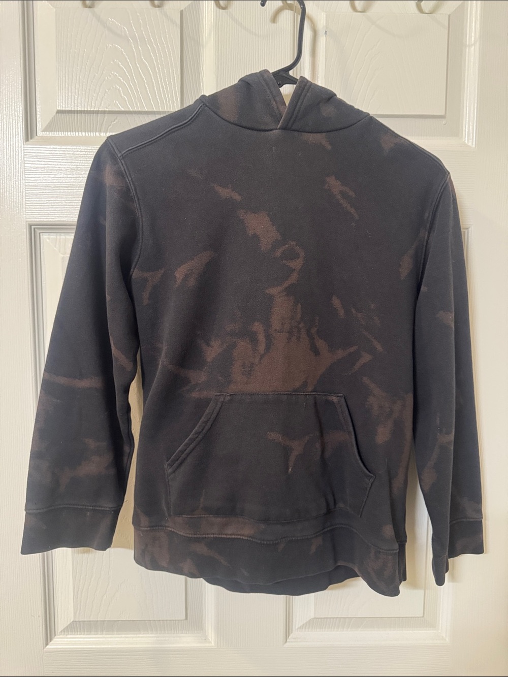 wonder nation Black & Brown Tie-Dye Hooded Sweatshirt for Men